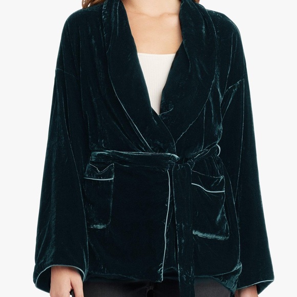 JOE’S JEANS Talon Velvet Belted Lounge Jacket - Picture 4 of 10